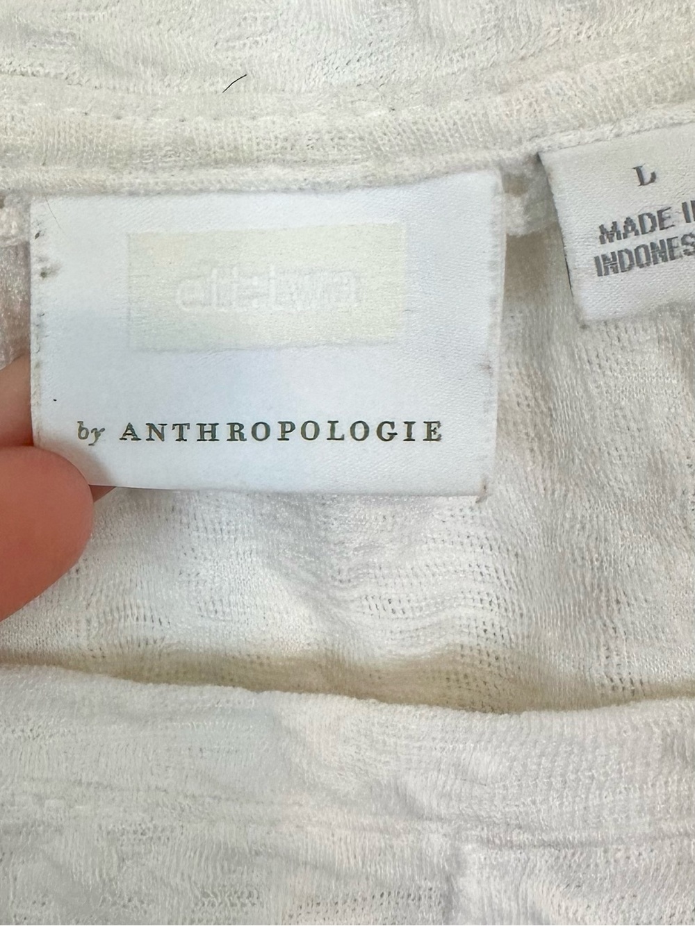 Anthropologie Ett:Twa Wesley White Textured Square-Neck Short Sleeve Top - Large - Picture 3 of 6